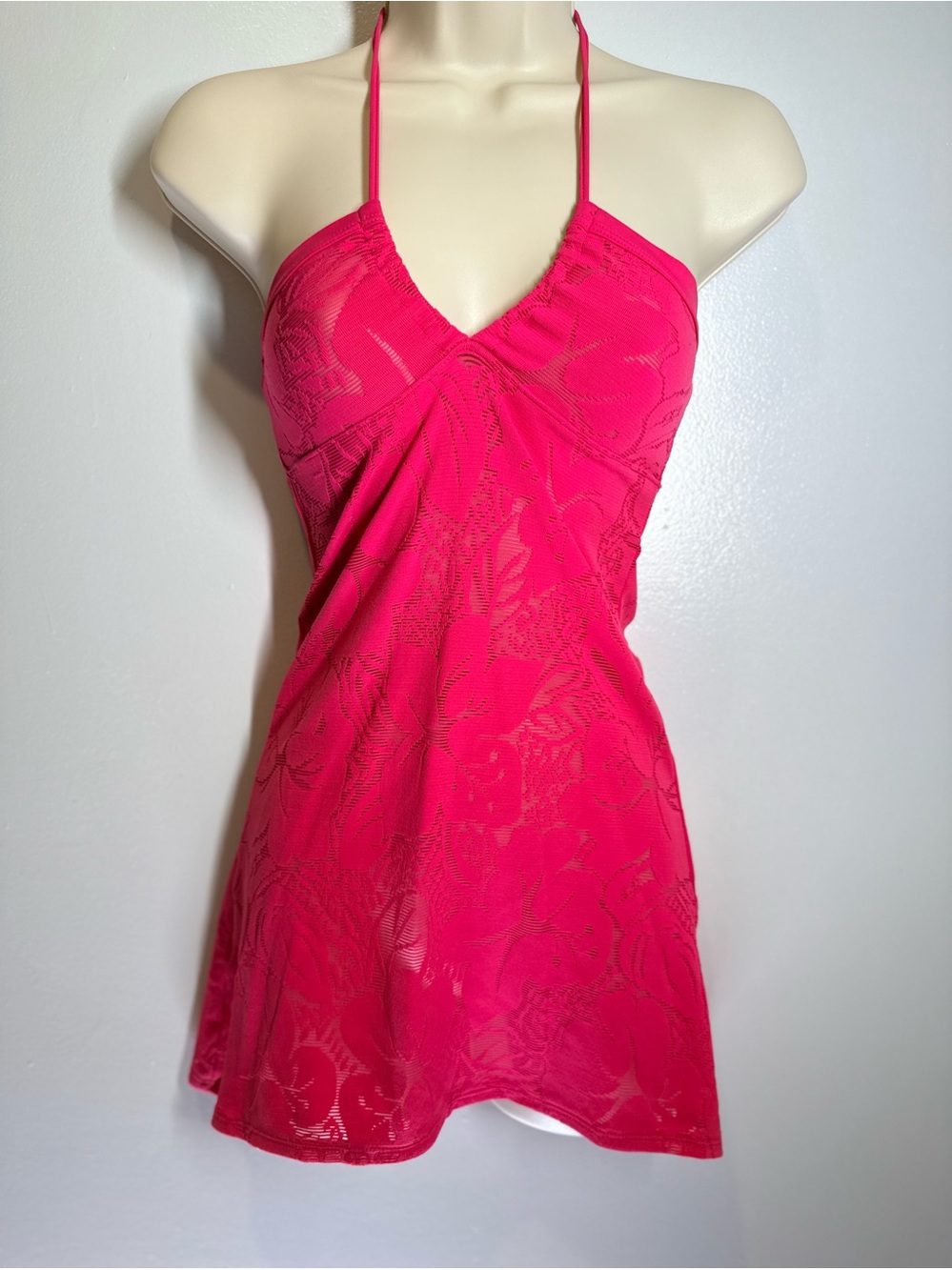 Women’s Hot Pink Halter Swim Dress
